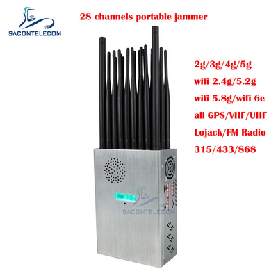 27 アンテナ ポータブル携帯電話信号妨害器 28w Wifi GPS FM ラジオ