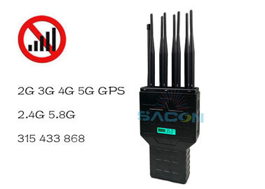 手持ち型2G 3G 4G GPS 16w 30mの携帯電話信号のブロッカー高い発電の携帯用妨害機