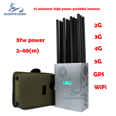 高い発電37wの携帯電話信号の妨害機12のアンテナ2G 3G 4G 5G携帯用妨害機