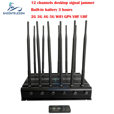 デスクトップ・モバイル・電話・シグナル・ジャマー 34w 2G 3G 4G 5G GPSL1 L2 L5 WiFi VHF UHF 12 アンテナ