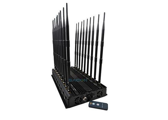 42Wハイパワー携帯電話ジャマー（2G、3G、4G、5G、2.4G信号をブロックする18チャンネル搭載）