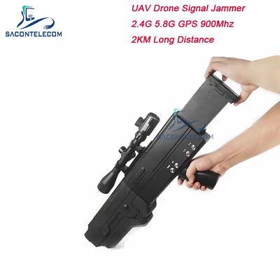 5000mAh 2km 900MHz ドローン信号妨害器 WiFi 5.8g 2.4G 4バンド
