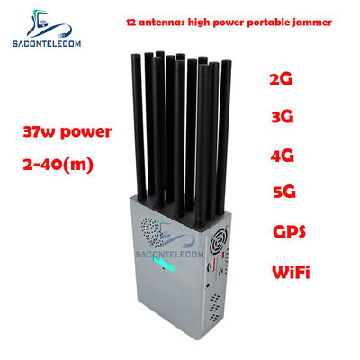 GPSL1 ロジャック ポータブル・シグナル・ジャマー 37W 総電源 12帯域カバー 40m シールド半径