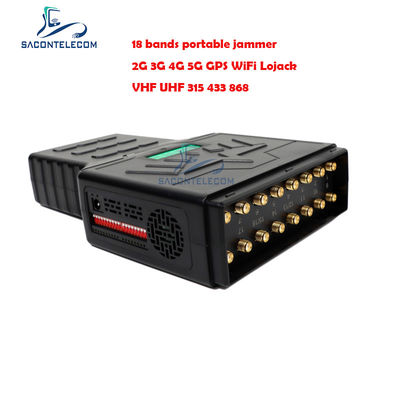 ABS 18W ポータブル 5G モバイル電話信号ジャマー 全帯域カバーと20mの範囲