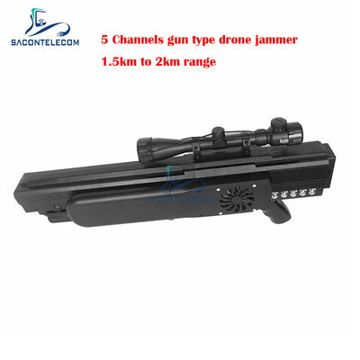 UAV銃の無人機信号の妨害機のブロッカー1500は電池で造られる5つのチャネルをメーターで計る
