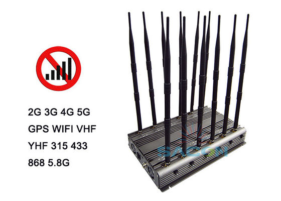 携帯電話ブロック用 12 アンテナ・赤外線リモコン付き 80W 5G 信号ブロッカー