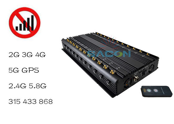22本のアンテナ 42W出力信号ジャマー 携帯電話・WiFiブロック用 40mジャミングレンジ