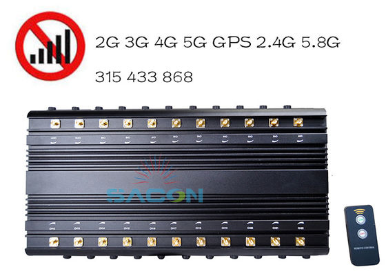 22本のアンテナ 42W出力信号ジャマー 携帯電話・WiFiブロック用 40mジャミングレンジ