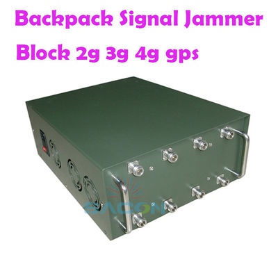 120W出力パワー バックパック型シグナルジャマー 8アンテナ 100m通信範囲 2G 3G 4G 5G VHF UHF WiFi GPS対応
