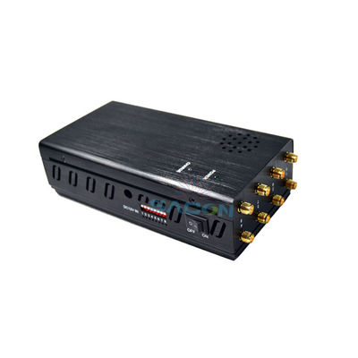 ポータブル8バンド 携帯信号妨害器 8000mAh バッテリーと 2G 3G 4G GPS WiFi ブロックのための調整可能なディップスイッチ