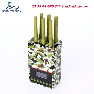 6チャンネル 20m半径 ポータブル信号妨害器 2G 3G 4G GPS WiFiブロック用 4000mAH バッテリー