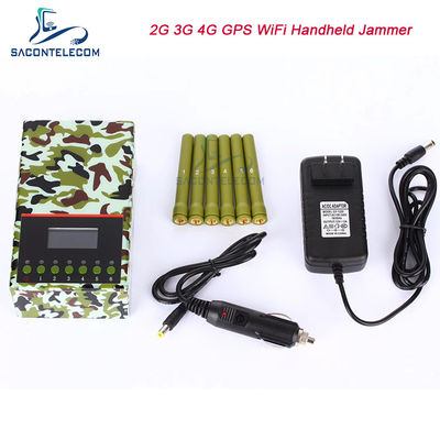6チャンネル 20m半径 ポータブル信号妨害器 2G 3G 4G GPS WiFiブロック用 4000mAH バッテリー