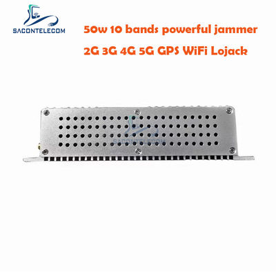 50W 高出力デスクトップシグナルジャマー、10アンテナ、2冷却ファン搭載 (GSM DCS 3G 4G 5G対応)