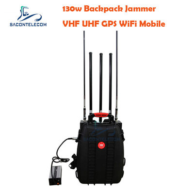 5チャンネル VHF UHF マンパックジャマー、120m 距離、ポータブル信号ブロック用内蔵バッテリー