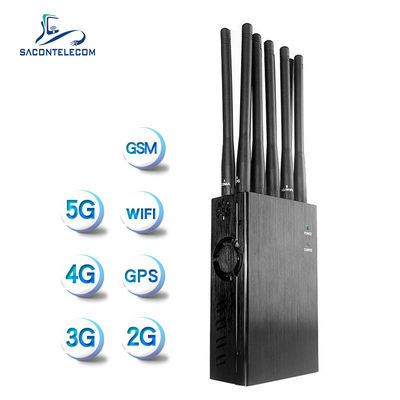 10W出力 20m半径 10チャンネル ポータブル WiFi GPS 2G 3G 4G 5G用シグナルジャマーブロッカー