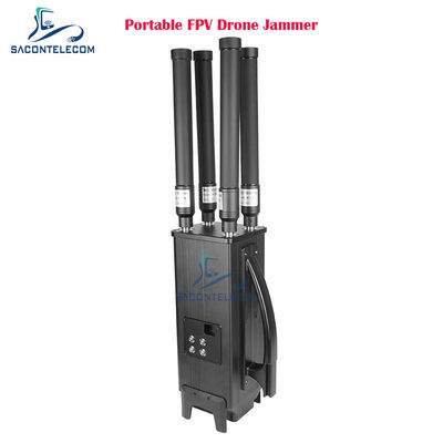 1.5kmジャミング距離と内蔵バッテリーを備えた160W 4バンドポータブルドローン信号ジャマー