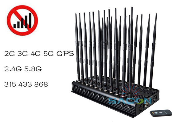22本のアンテナ 42W出力信号ジャマー 携帯電話・WiFiブロック用 40mジャミングレンジ