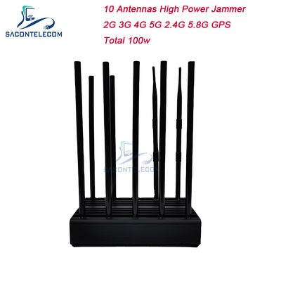 10アンテナ100w 80m GPSデスクトップの妨害機WiFi 2G 3G 4G 5G