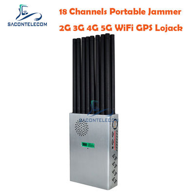 高性能 18 アンテナ 5G ジャマー 20m の範囲と 7.4V バッテリー 携帯電話信号遮断